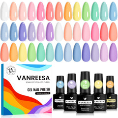 Vanreesa spring garden collection swatches show vibrant gel nail color options.