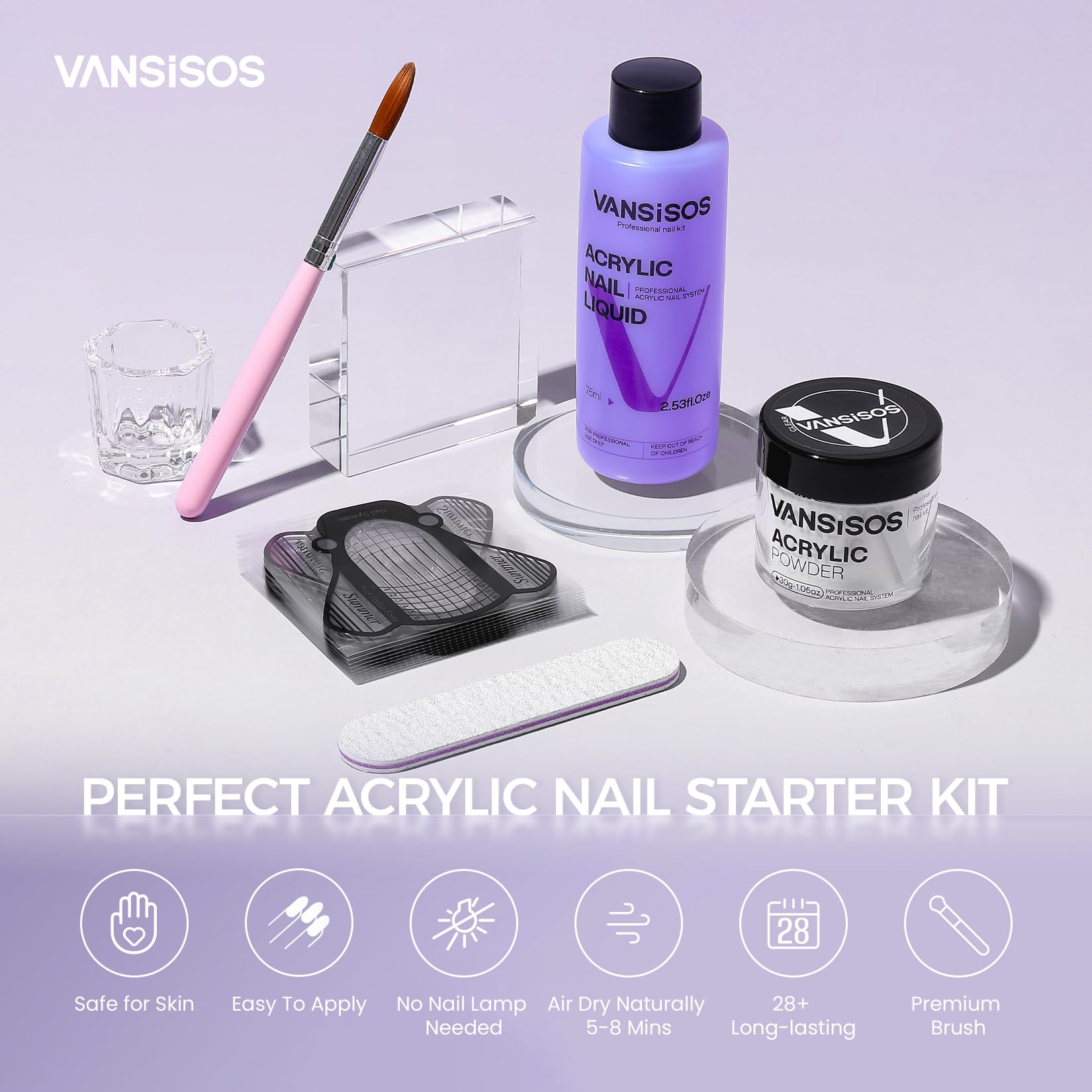 VANSISOS home manicure setup showing DIY extension results