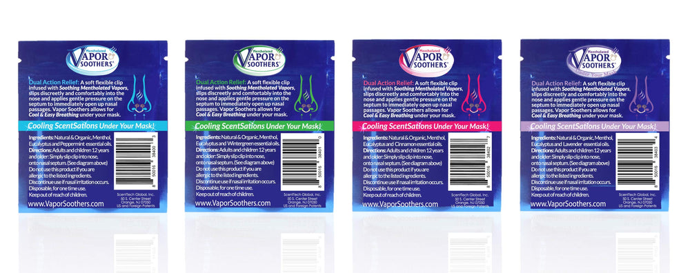 Vapor Soothers variation pack shows four scents for personalized relief