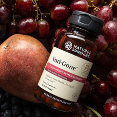 Close-up of Vari-Gone capsules for vein support