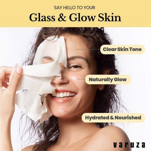 Varuza sheet mask with Niacinamide serum 5% close-up highlights hydrating benefits