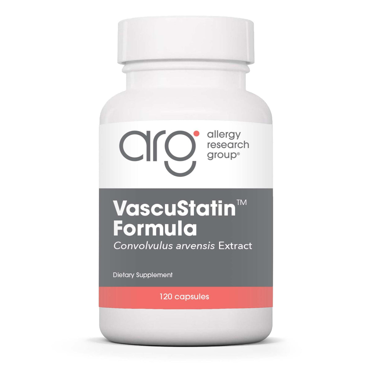 VascuStatin Formula bottle label on white background