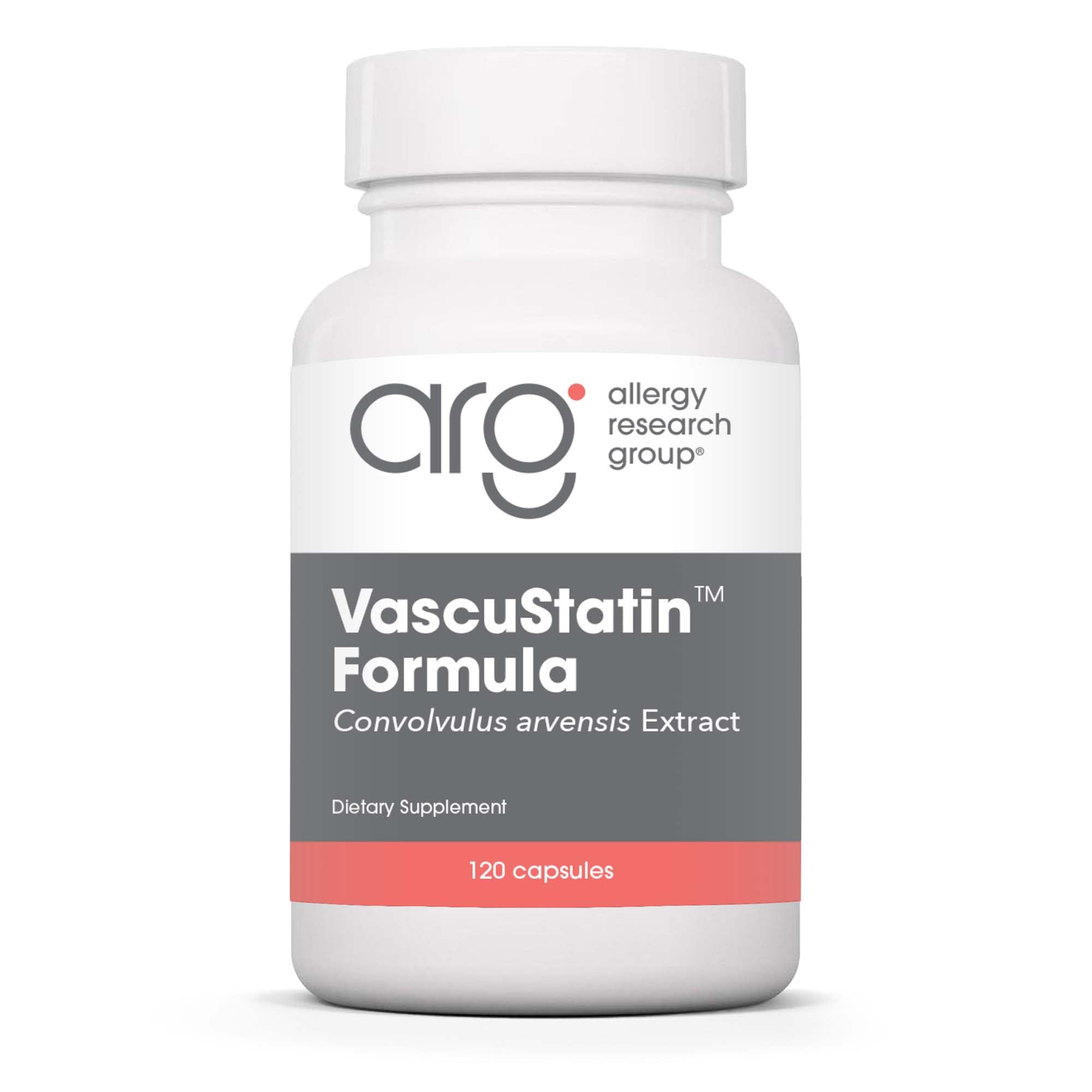 VascuStatin Formula bottle label on white background