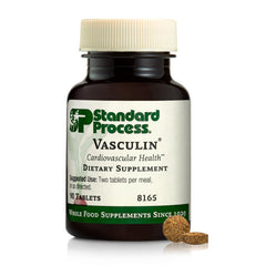 Standard Process Vasculin bottle with label showing 90 tablets