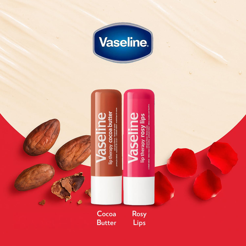 Vaseline Lip Therapy on-the-go tube design for portable lip care.