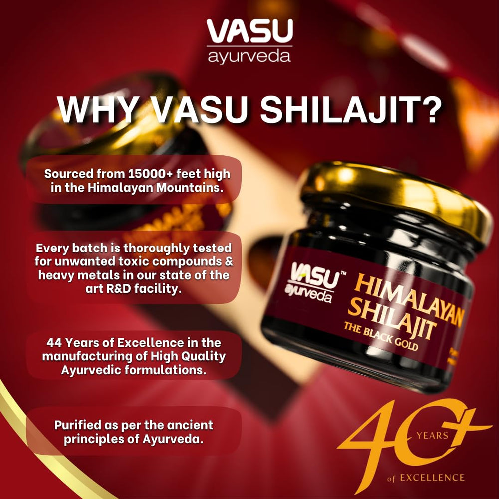 2-pack packaging and branding of VASU Ayurveda Shilajit Resin