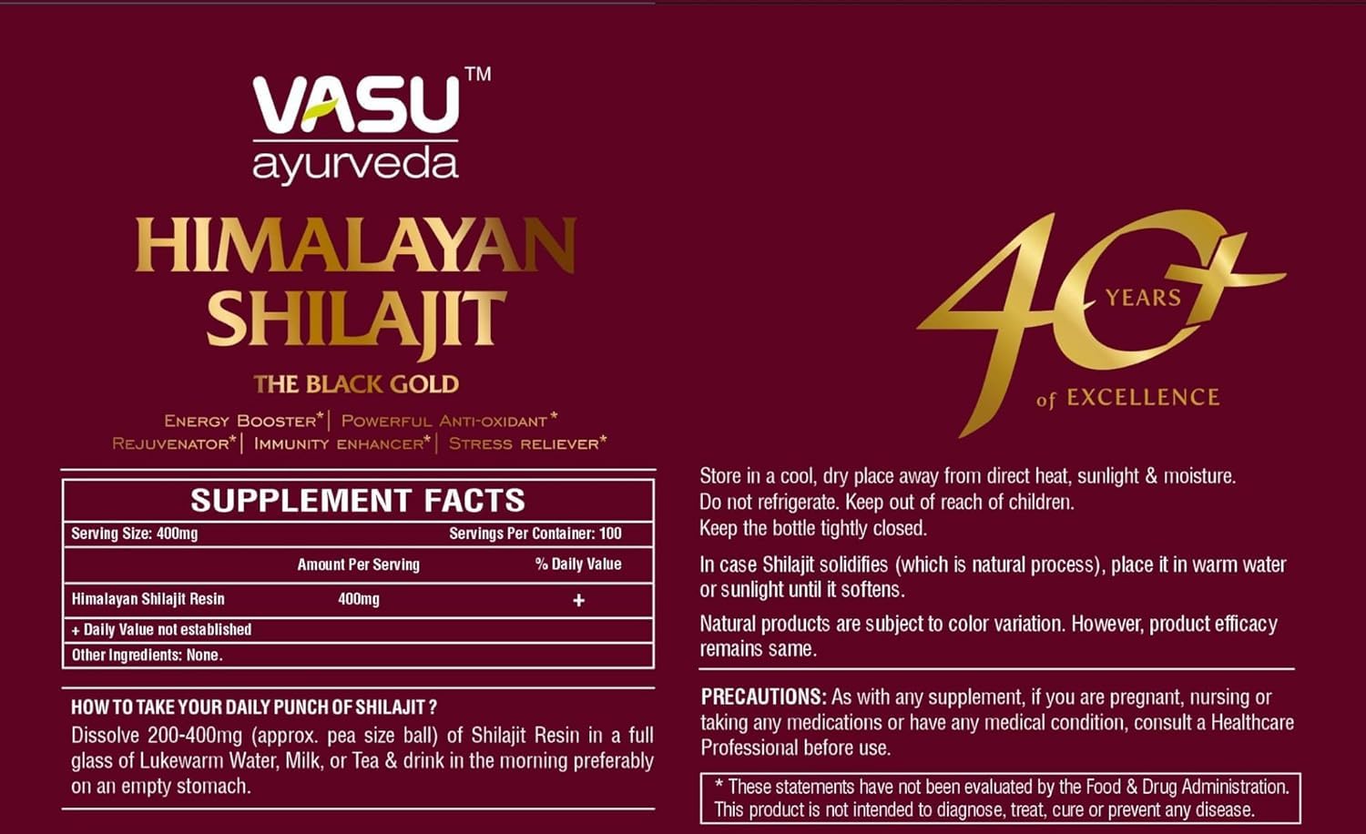 Lab test and purity certification image for Shilajit resin
