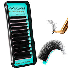 VAVALASH Easy Fan lashes display 3D layered volume for feathery eyes.