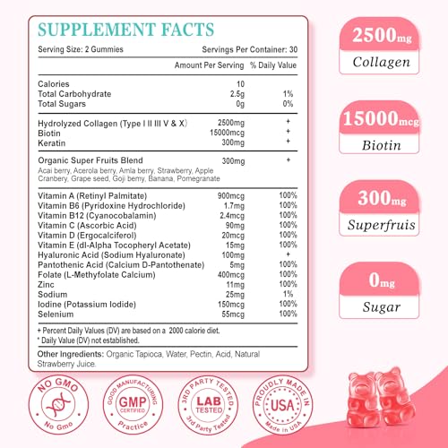 Close-up of Vazatisi gummies highlighting multi-type collagen I II III V X