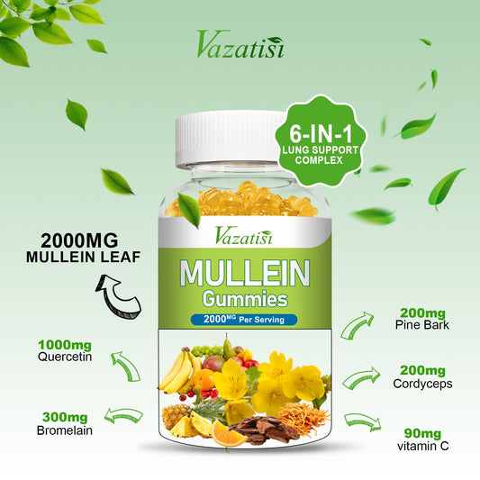 Close-up of mango-flavored mullein gummies