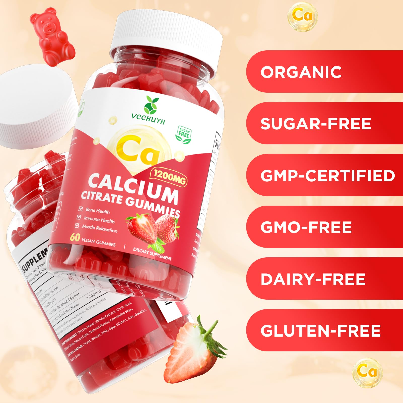 Serving size and calcium content for daily intake