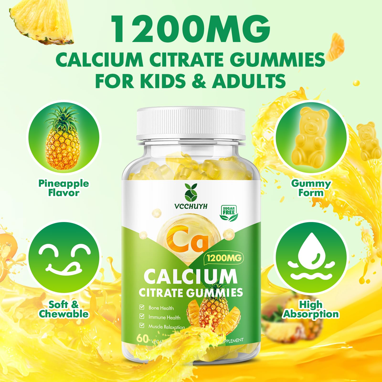 Gummies suitable for adults and kids for calcium support