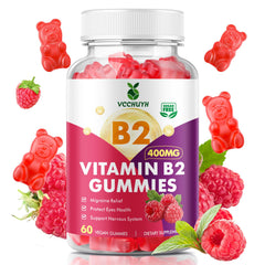 VCCHUYH Vitamin B2 Gummies Raspberry front view