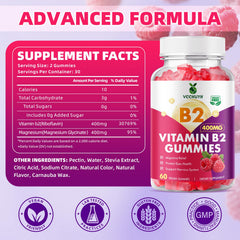 Serving size of VCCHUYH Vitamin B2 Gummies with Magnesium (400 mg B2)