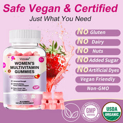 Gummy bottle label highlighting vegan sugar-free 60-count