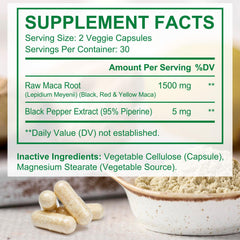 Easy-to-swallow vegetarian maca capsules