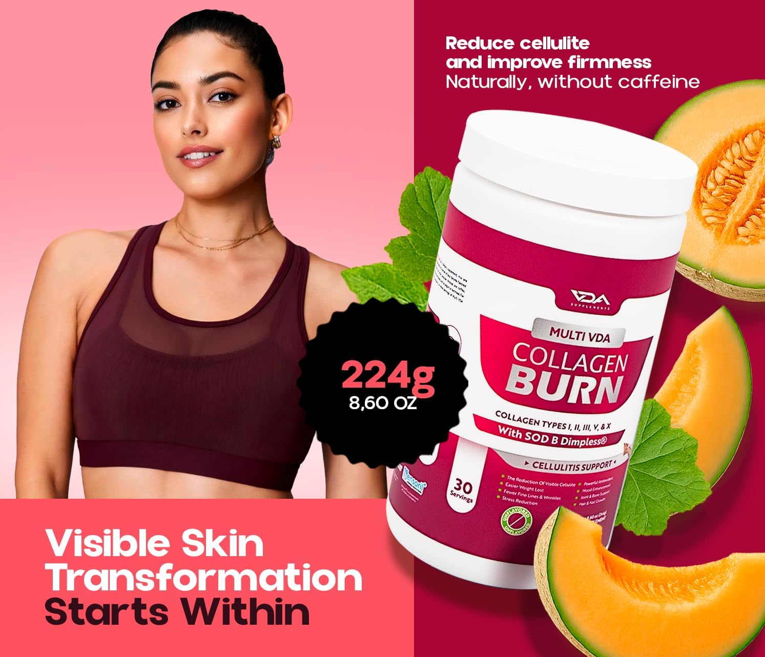 Flavorless hydrolyzed collagen powder close-up
