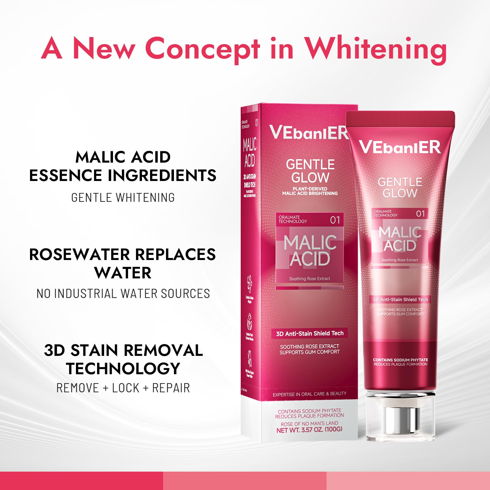 Close-up of toothpaste application showing whitening action