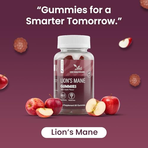 Ved Lion's Mane Gummies bottle back showing nutrition label