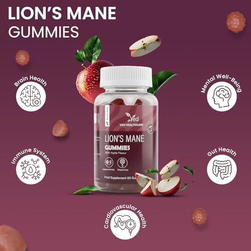 Ved Lion's Mane Gummies bottle side view