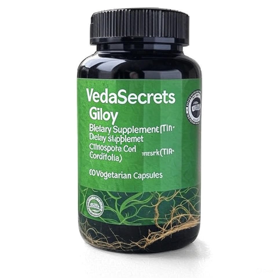 Hero image of VedaSecrets Giloy Dietary Supplement bottle - 60 vegetarian capsules