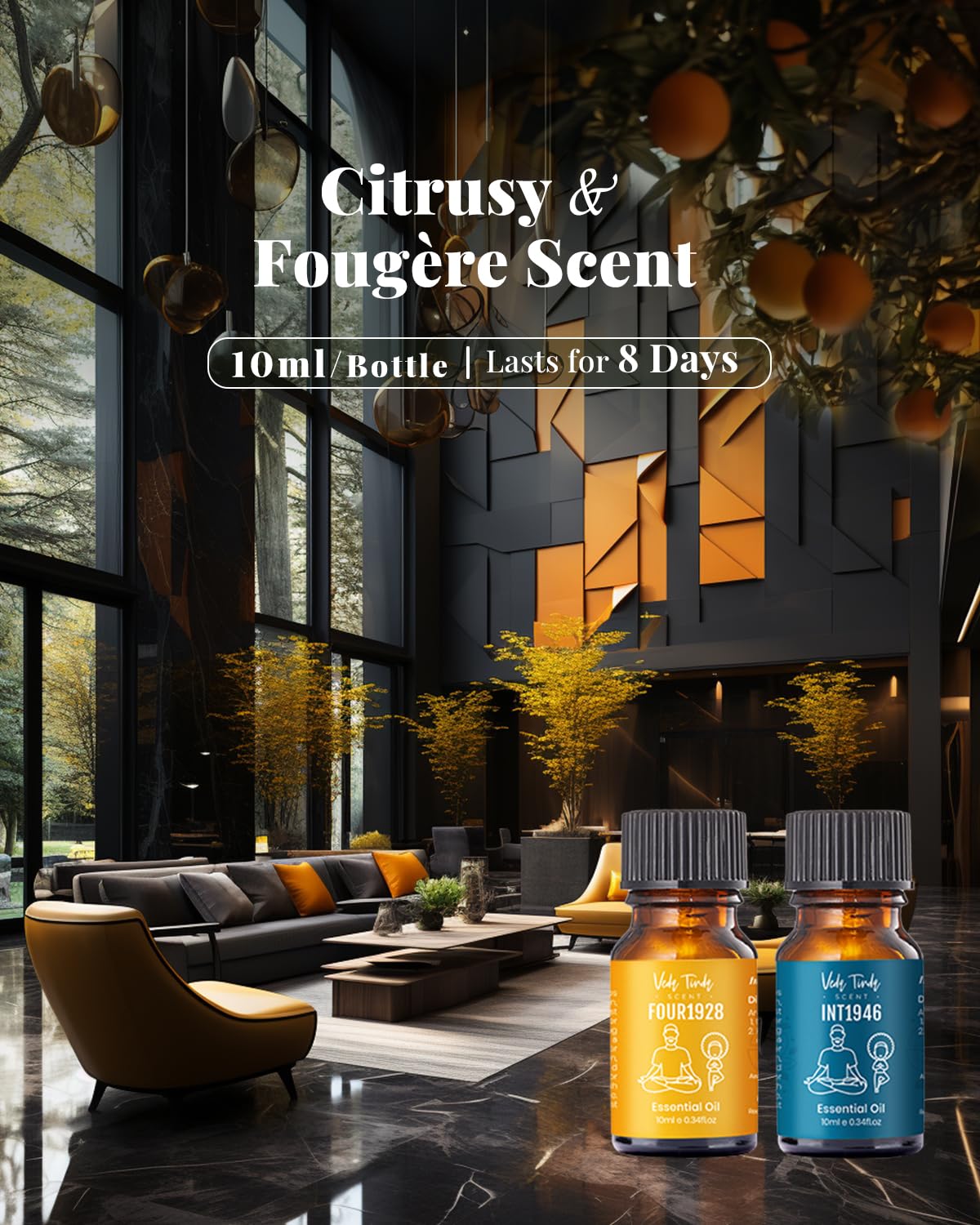 Strong, long-lasting hotel fragrance oil blends