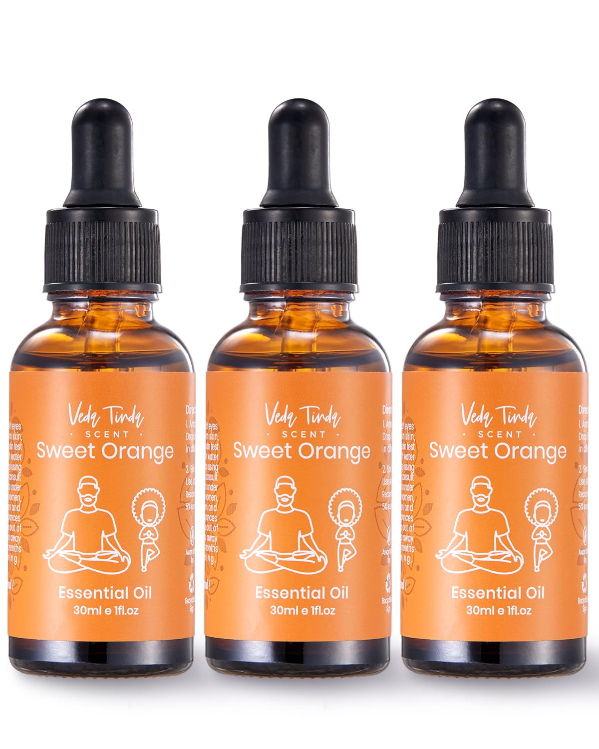 VEDA TINDA SCENT Sweet Orange bottle with glass dropper for precise diffuser use