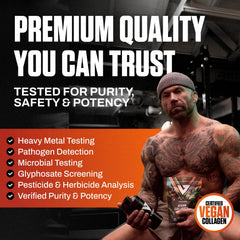 VEDGE vegan collagen powder made in the USA with strict quality controls.