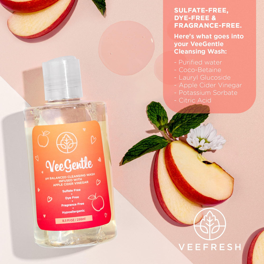 VeeFresh 250ml intimate wash packaging communicates versatile daily care for intimate areas.