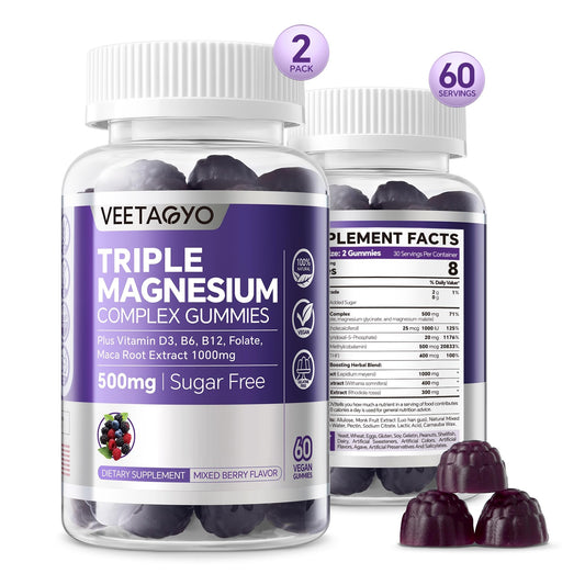 VEETAGYO Magnesium Gummies bottle with 120 count