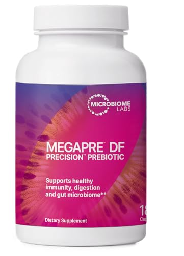 Vegetable capsules bottle with MegaPre label close-up