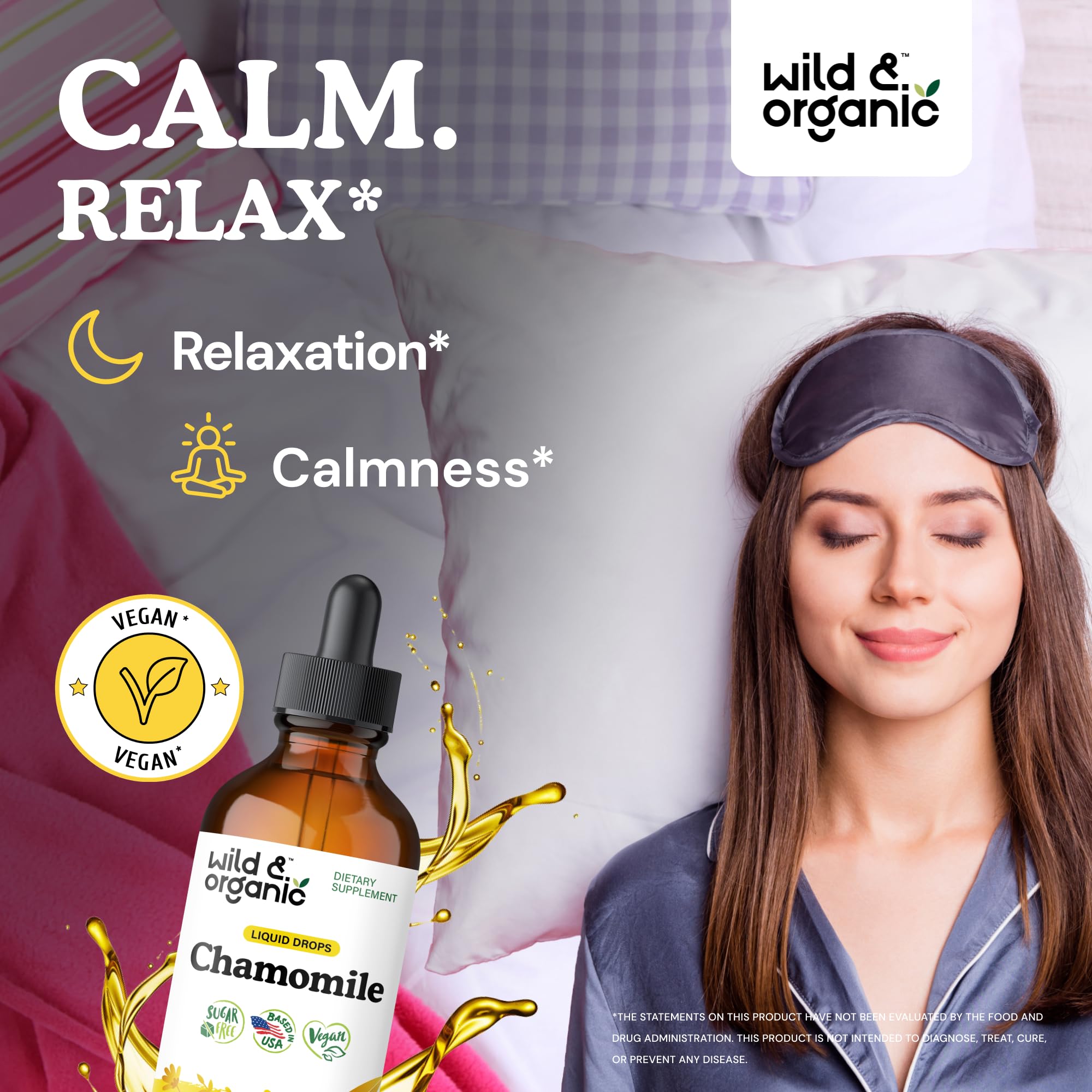 Glycerin-based vegan alcohol-free chamomile drops