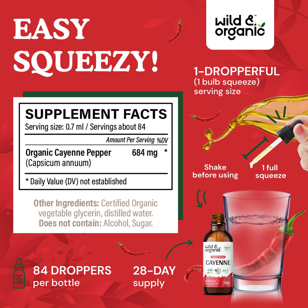 Vegan, alcohol-free cayenne tincture label