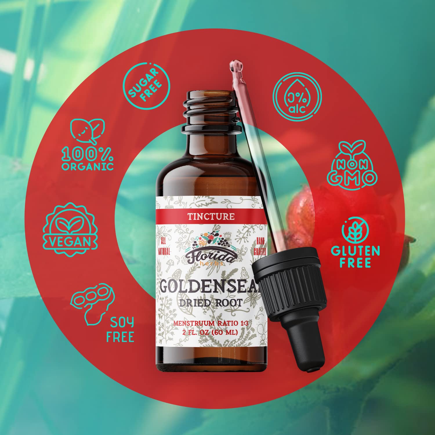 Vegan, alcohol-free tincture label