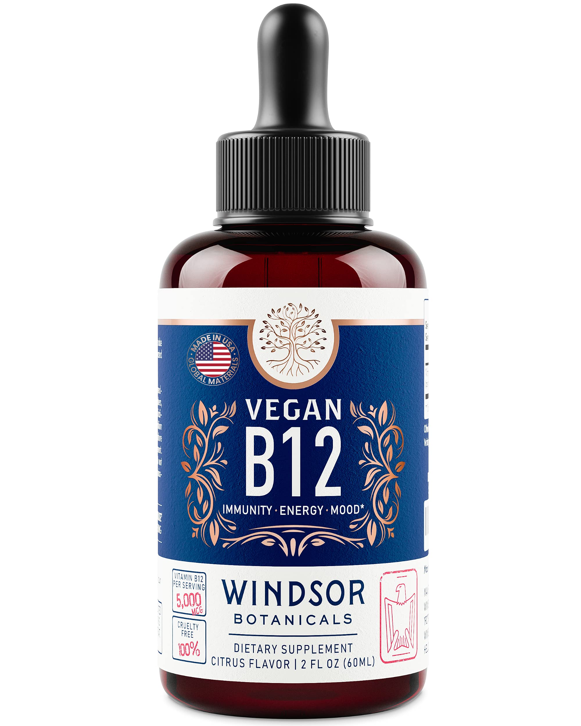 2 oz bottle of vegan B12 liquid drops
