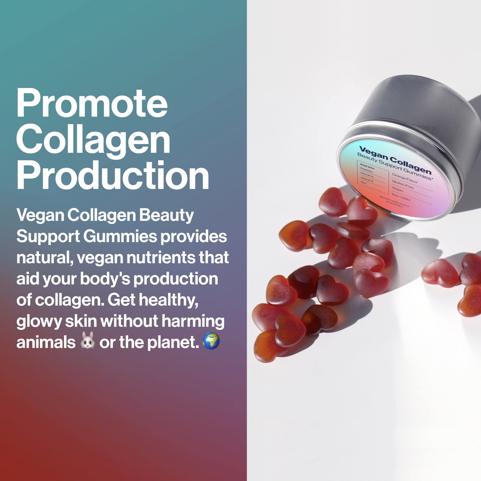 Close-up of ingredients including Biotin and vitamins C, A, E, and folic acid