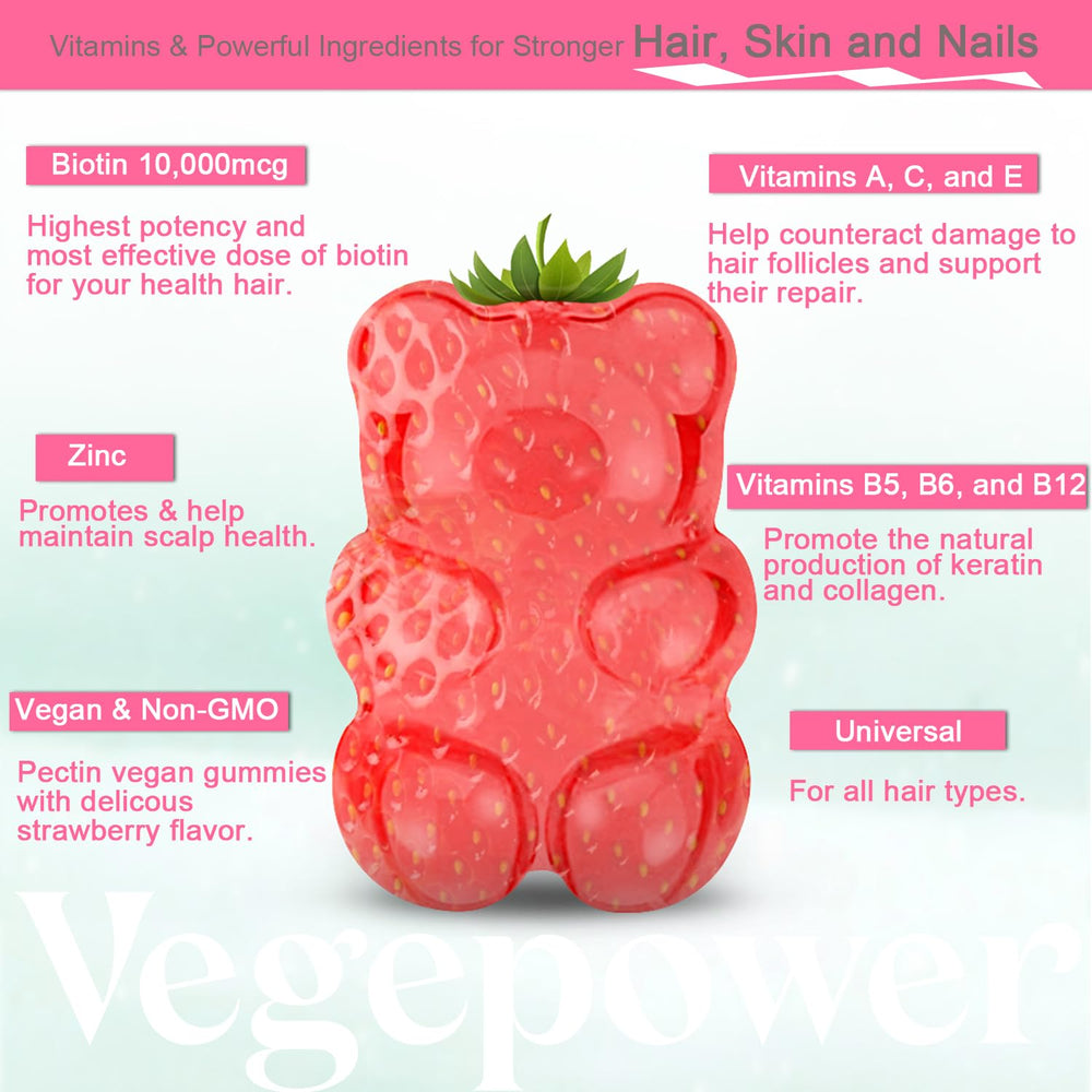 Vegan plant-based Biotin Gummies ingredients list