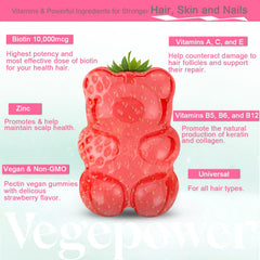 Vegan plant-based Biotin Gummies ingredients list