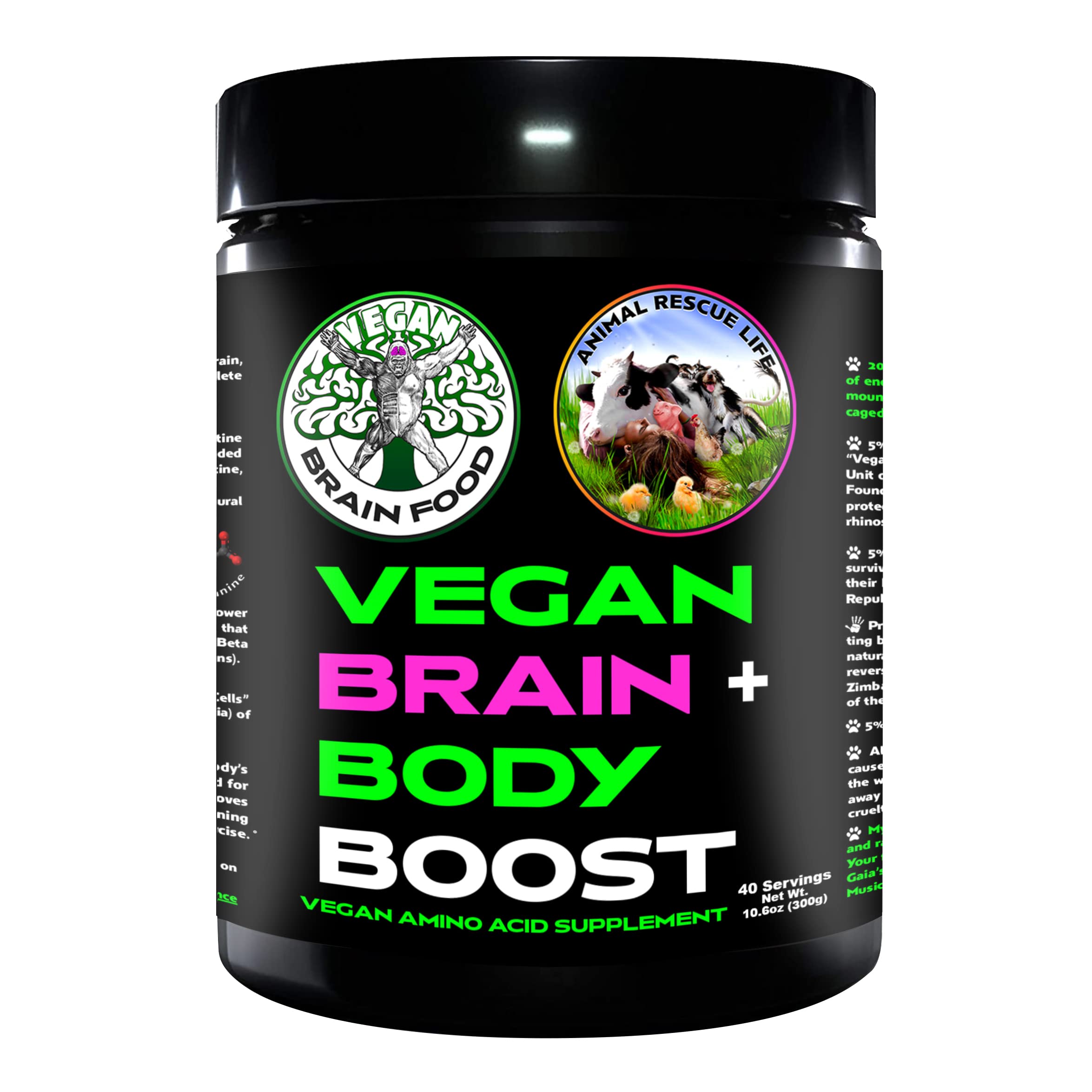 Product front image: Vegan Brain Food bottle, 300g, 40 servings