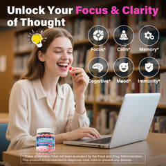 Vegan brain supplement gummies label image