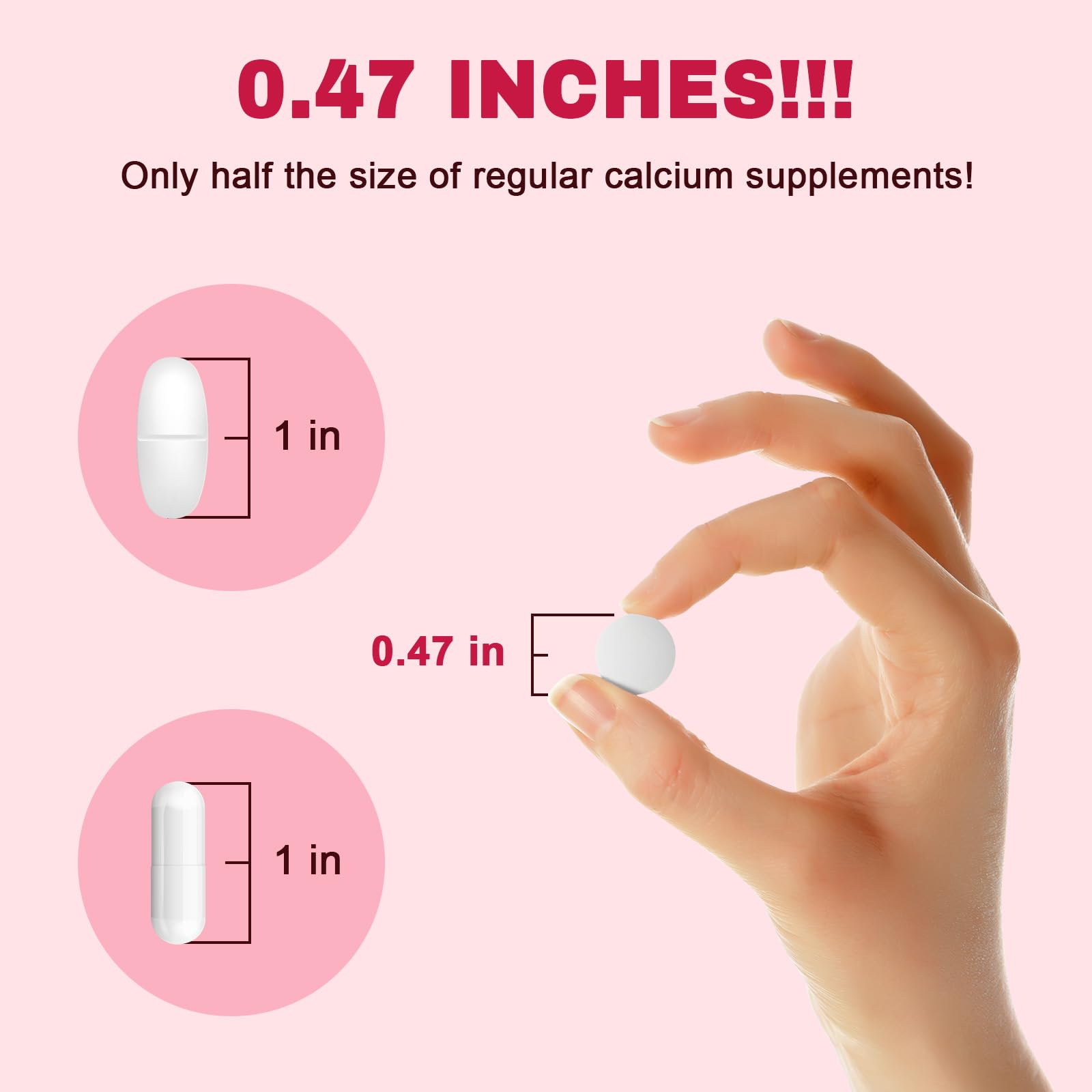 Vegan calcium supplement with D3, magnesium and zinc icons