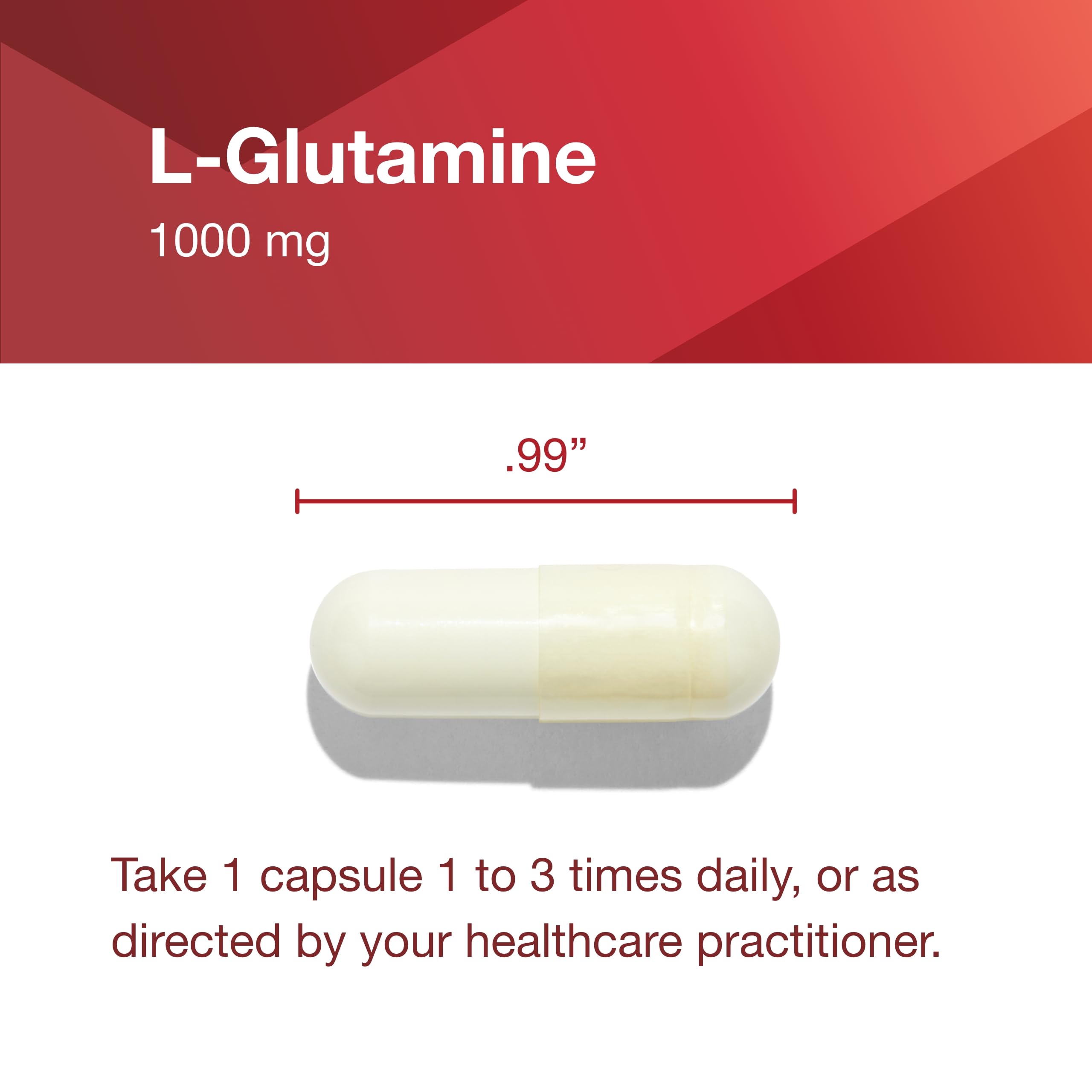 Vegan L-Glutamine capsules on white background