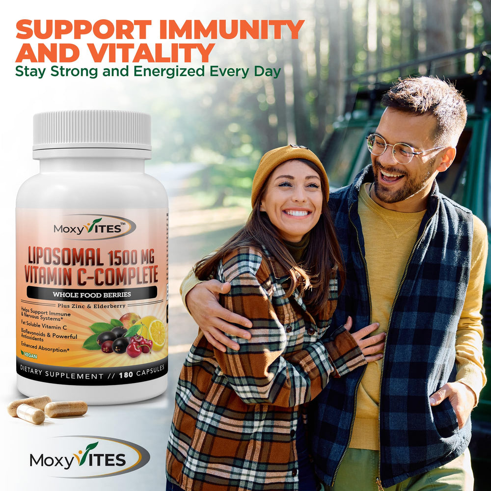 Vegan capsules containing liposomal Vitamin C and zinc