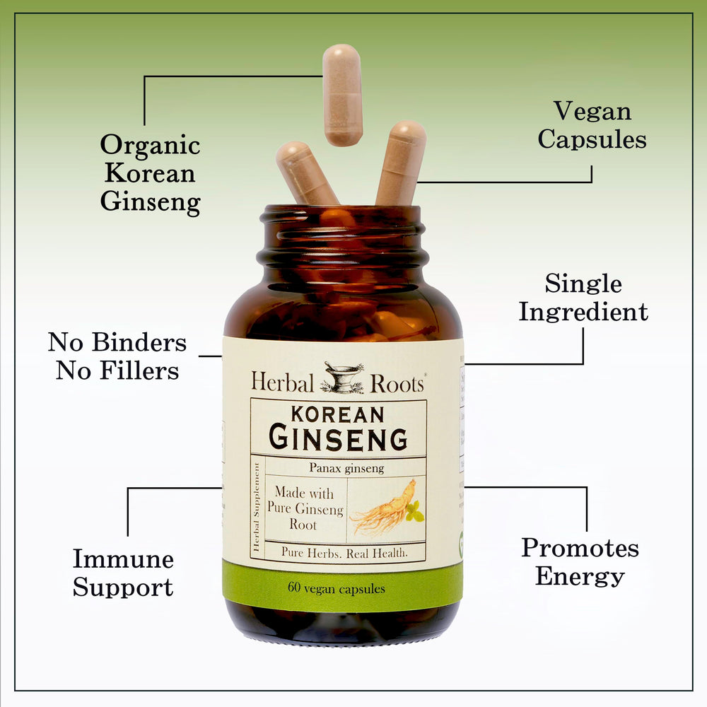 60 vegan capsules of Panax ginseng