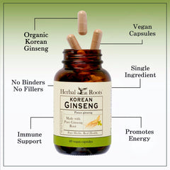60 vegan capsules of Panax ginseng