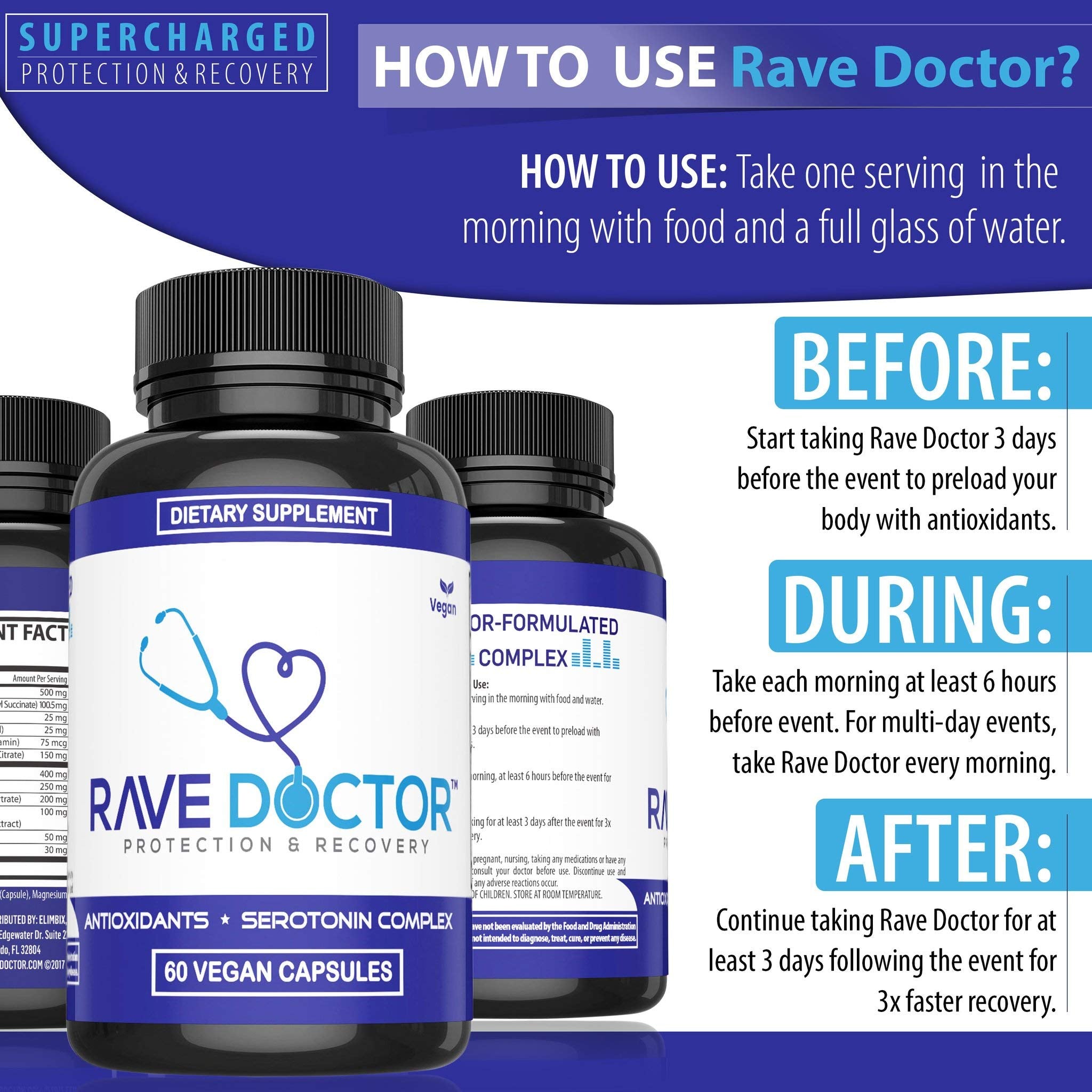Vegan capsules of Rave Doctor 5-HTP