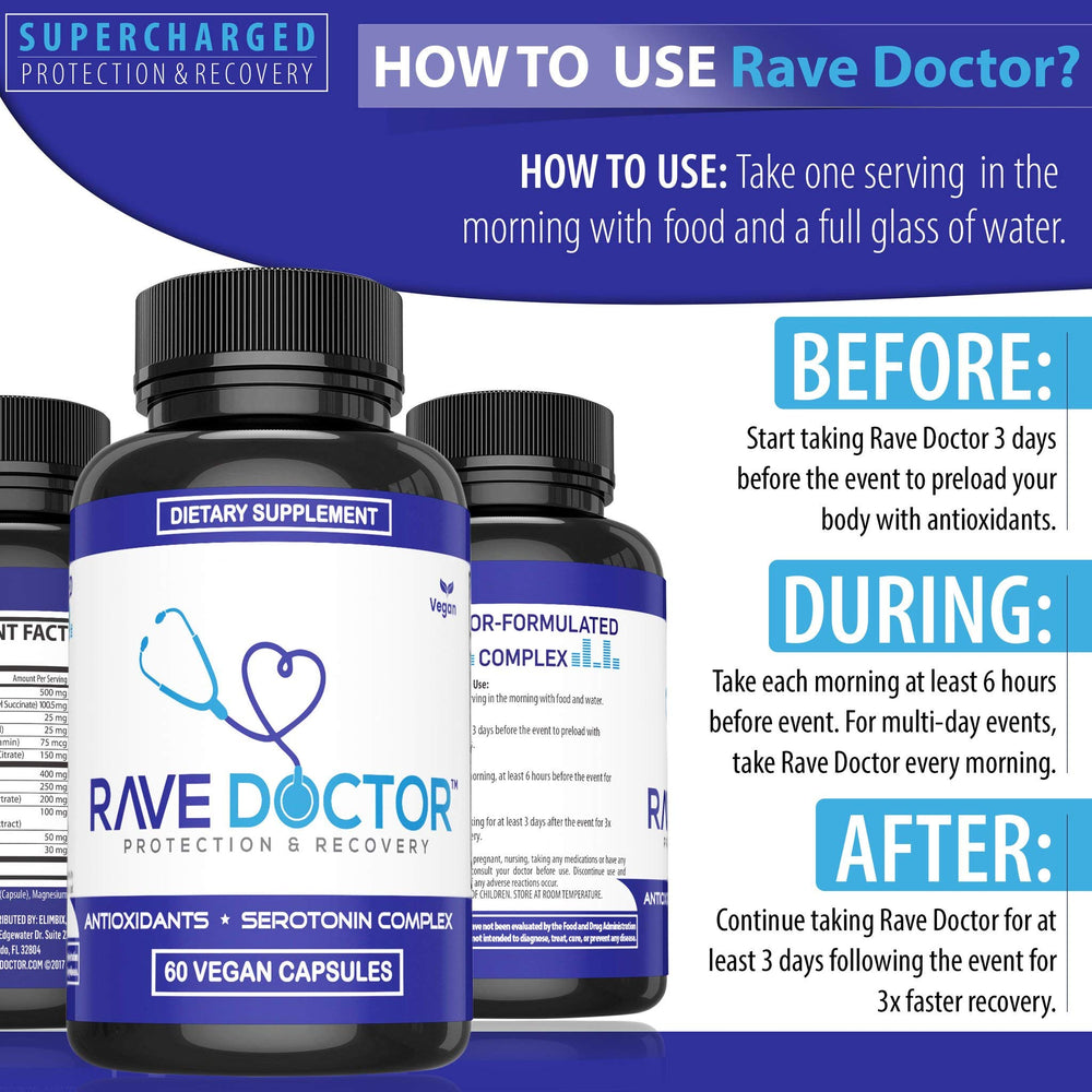 Vegan capsules of Rave Doctor 5-HTP
