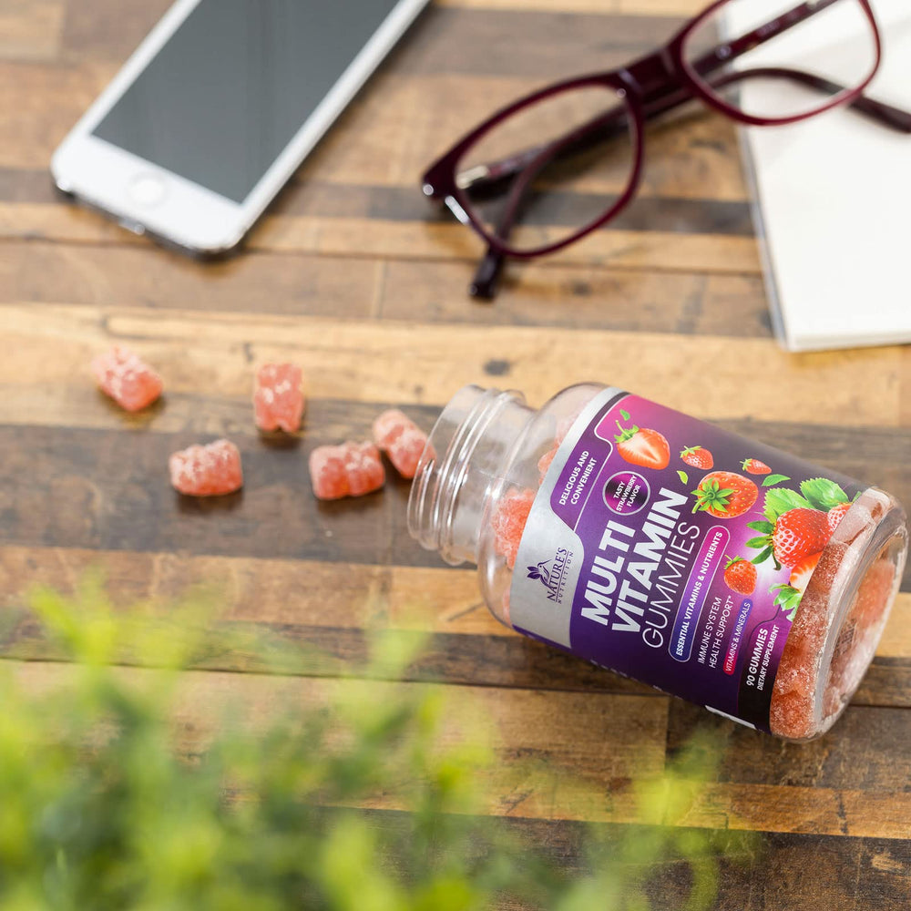 Vegan, chewable multivitamin gummies packaging
