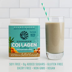 Illustration of benefits for hair, skin, and nails from vegan collagen