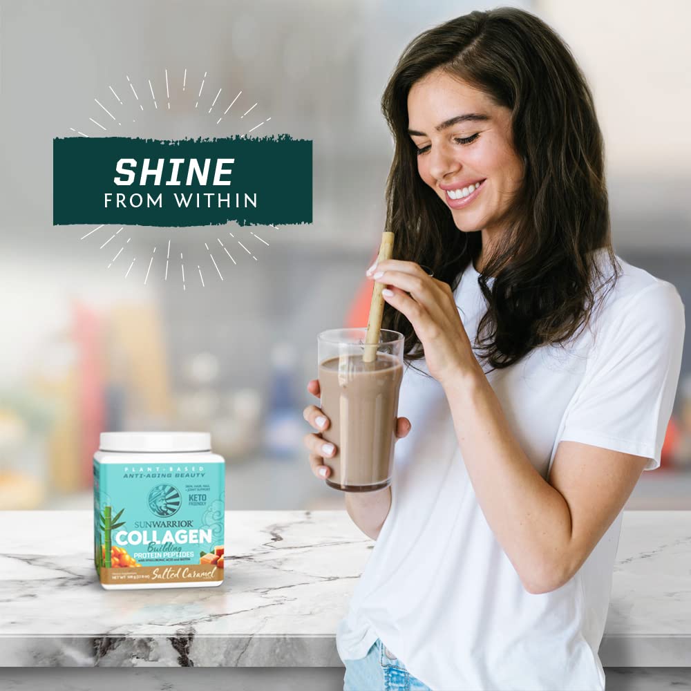 Non-GMO label on vegan collagen powder packaging